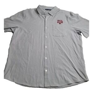 Cutter & Buck Texas‎ A&M Aggies Button Down Shirt Men s XL Short Sleeve Gray